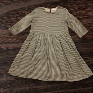 Hidden Alley Women's Striped Dress Size L Long Sleeve Pleated Midi A-Line